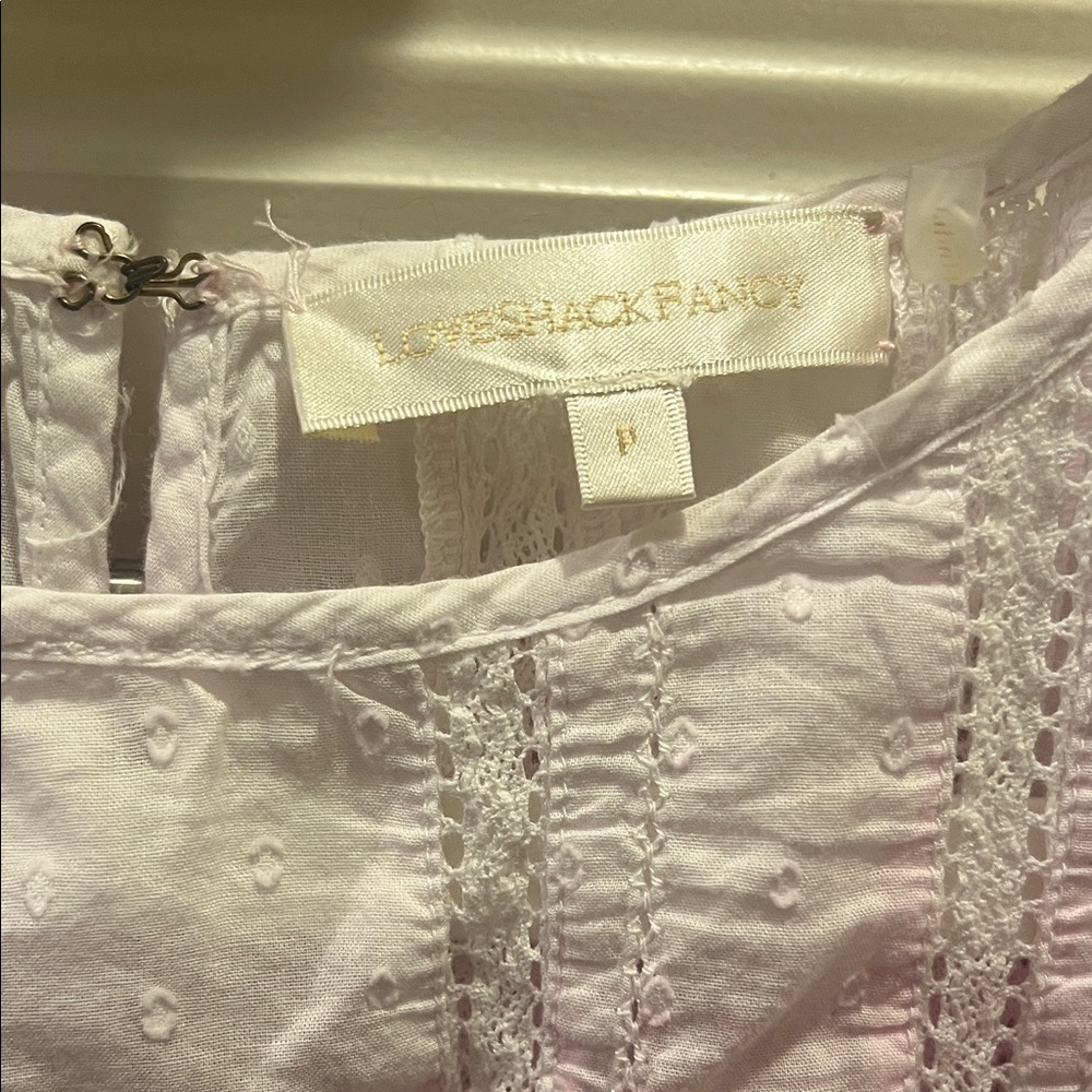 LoveShackFancy Delicate Pink Lace Top